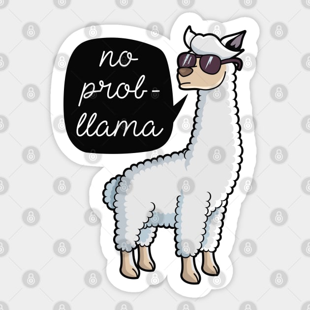 No Probllama Sticker by LuckyFoxDesigns